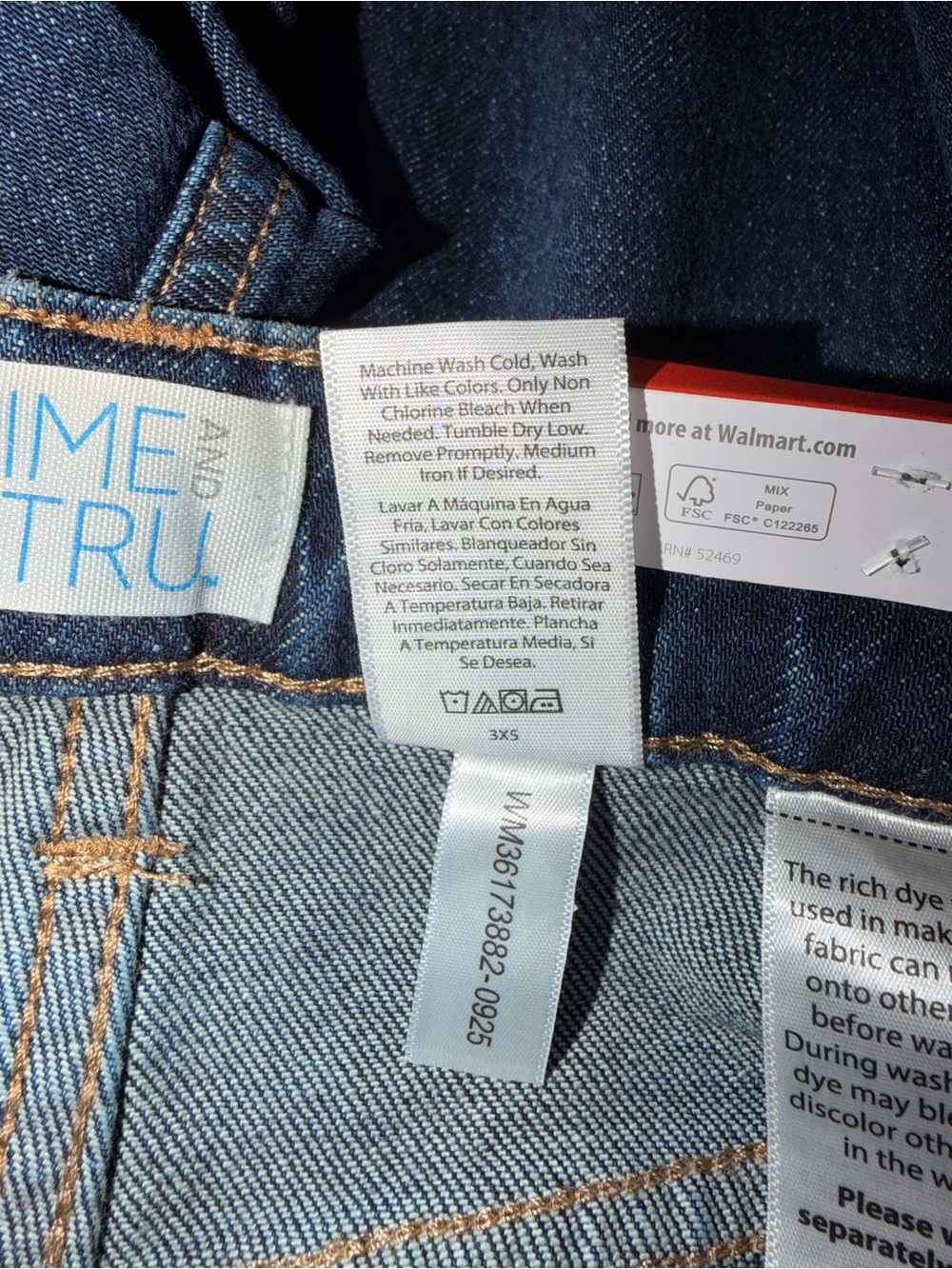 NWT Time and Tru High Rise Wide Leg Jeans Dark Wash Size 10 - Picture 8 of 9